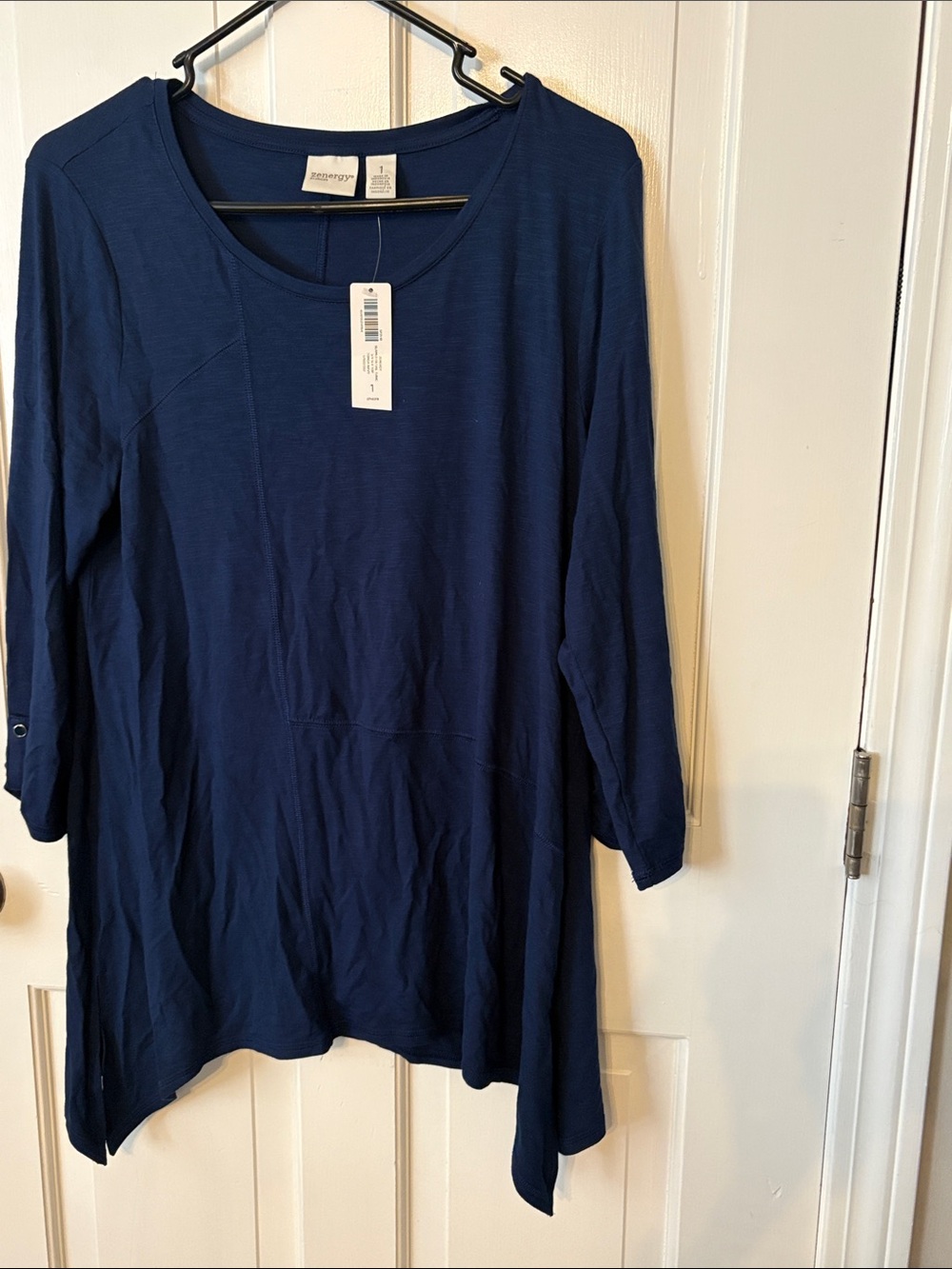 Chico’s  Deep Navy Asymmetric Hem Tunic